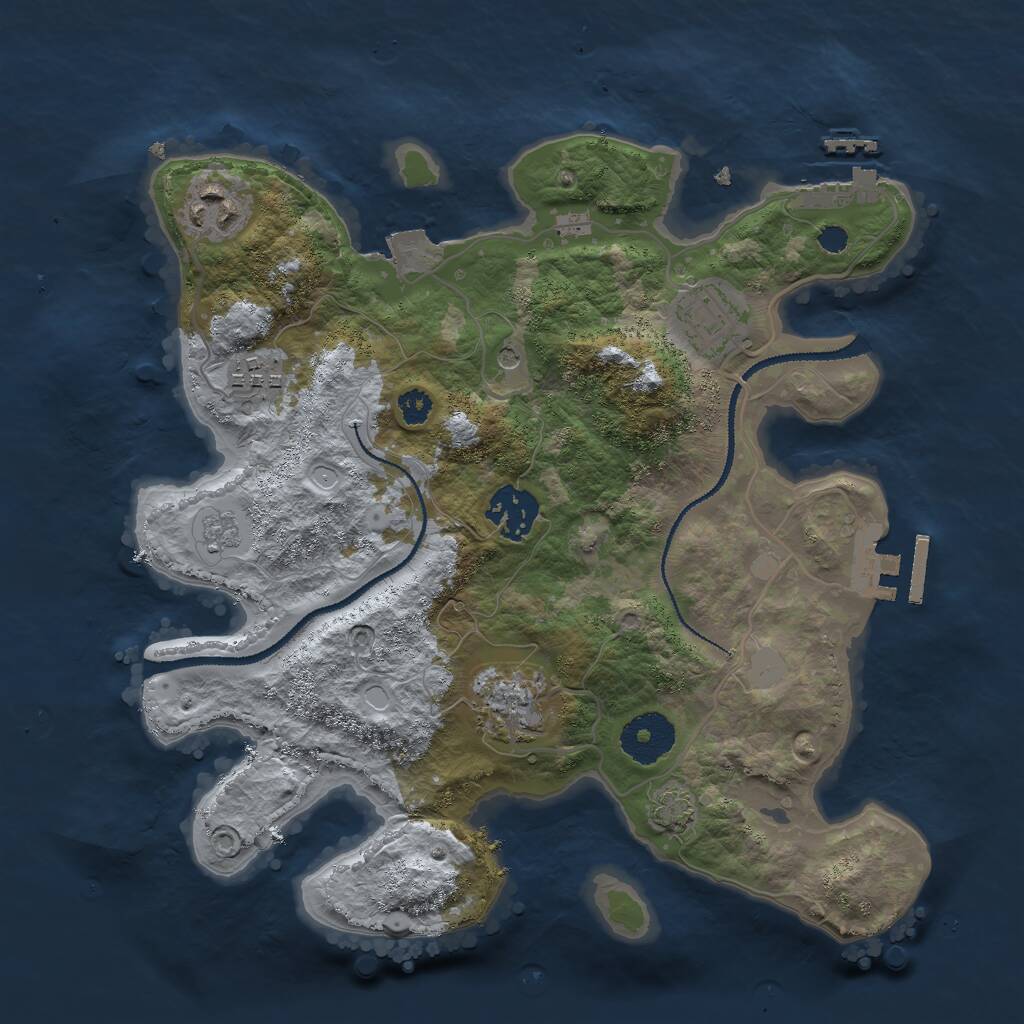Rust Map: Procedural Map, Size: 3000, Seed: 1802, 11 Monuments