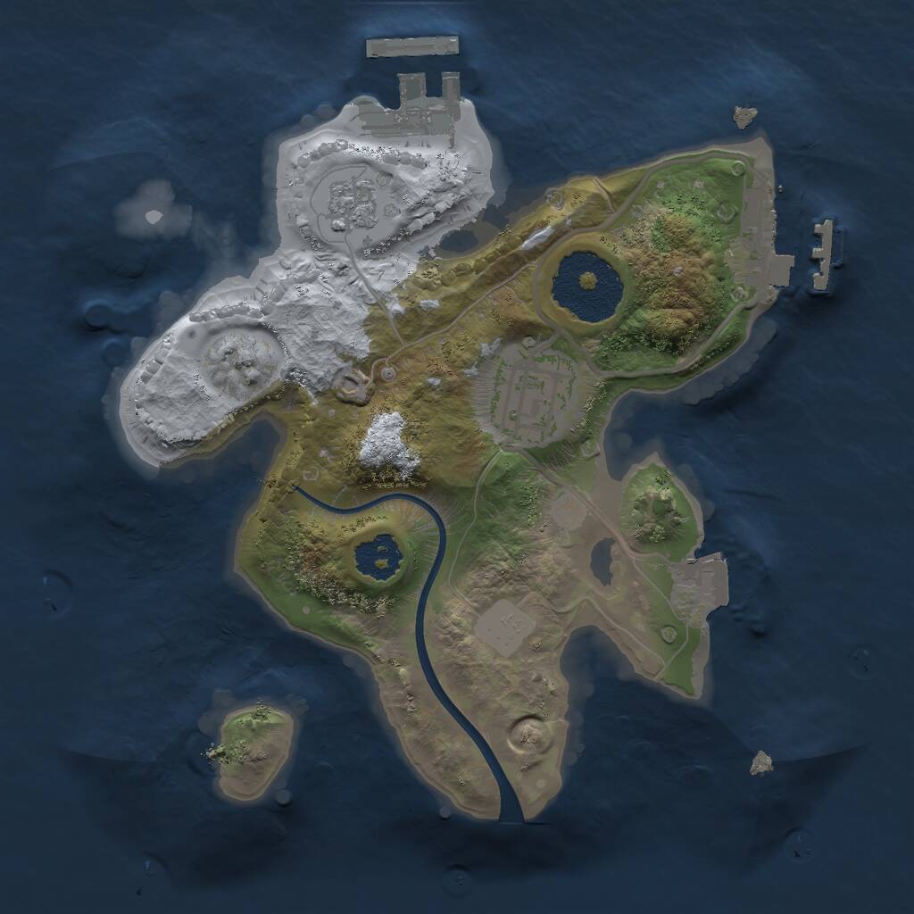 Rust Map: Procedural Map, Size: 2000, Seed: 884865, 5 Monuments