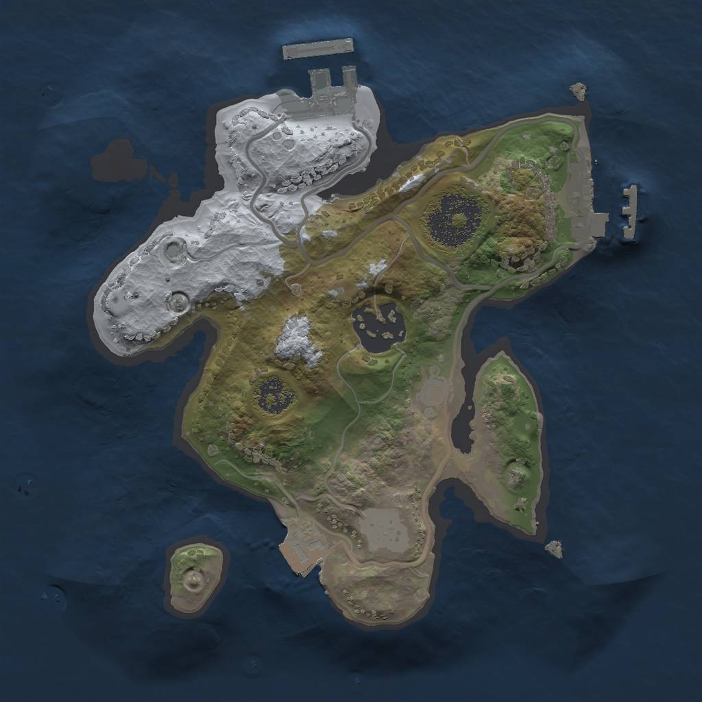 Rust Map: Procedural Map, Size: 2000, Seed: 884865, 6 Monuments