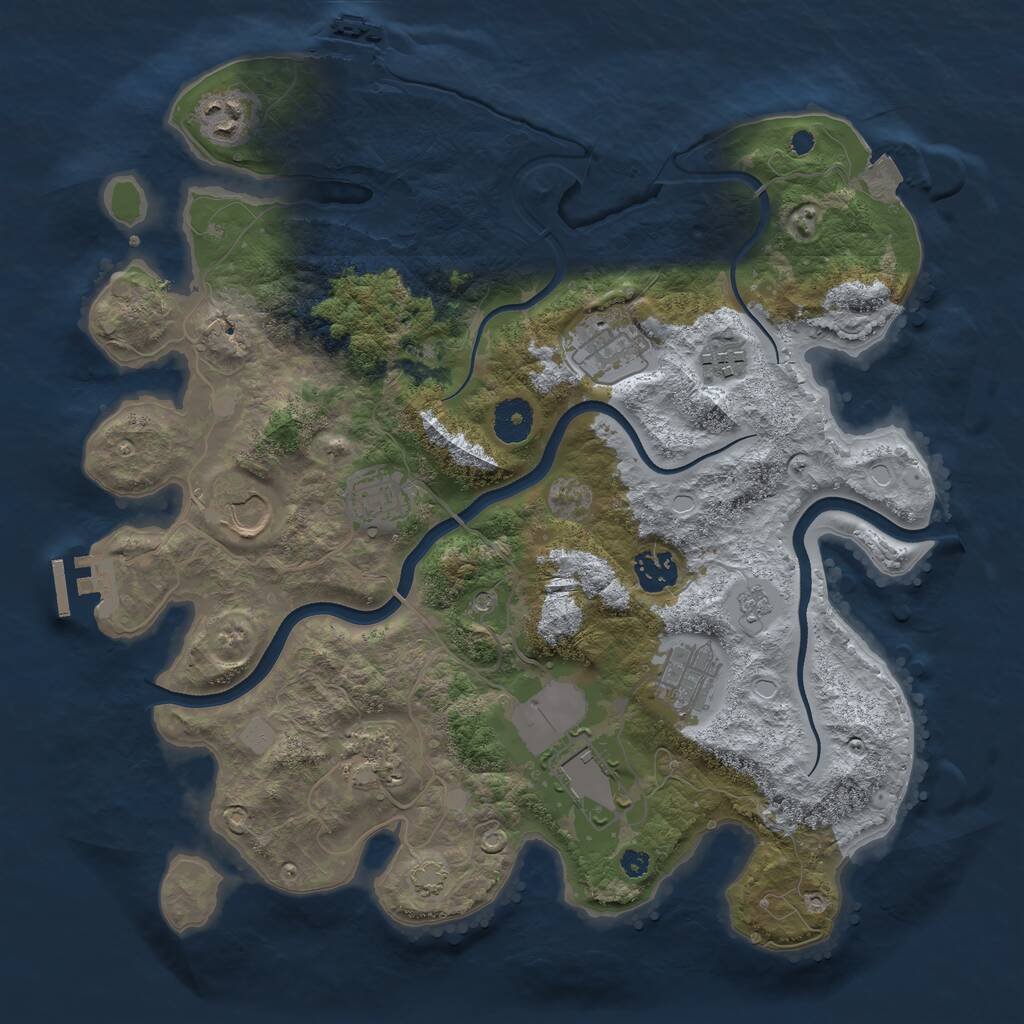 Rust Map: Procedural Map, Size: 3600, Seed: 927, 15 Monuments
