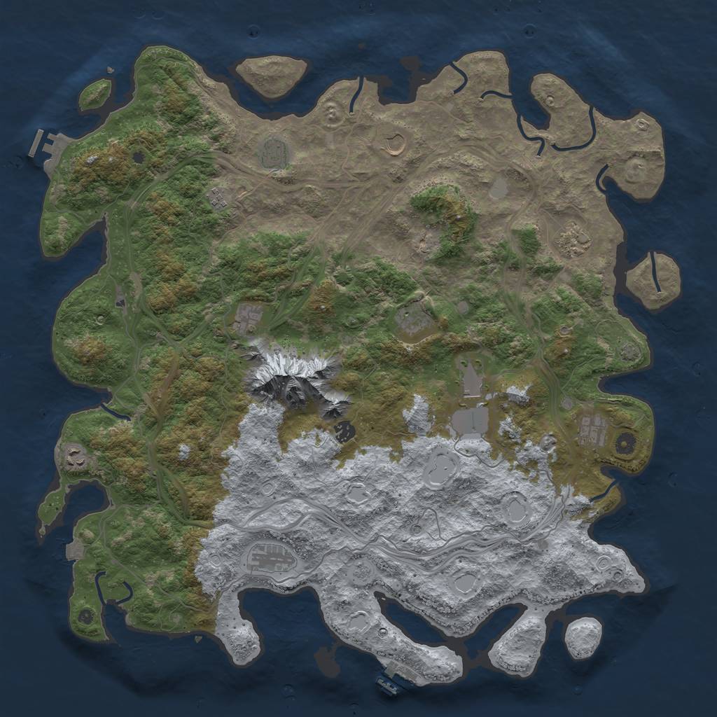 Rust Map: Procedural Map, Size: 5000, Seed: 1995246418, 19 Monuments