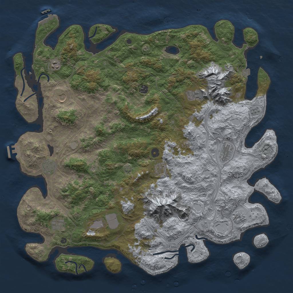 Rust Map: Procedural Map, Size: 5000, Seed: 142054876, 19 Monuments