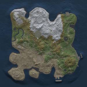 Thumbnail Rust Map: Procedural Map, Size: 3000, Seed: 1190786593, 11 Monuments