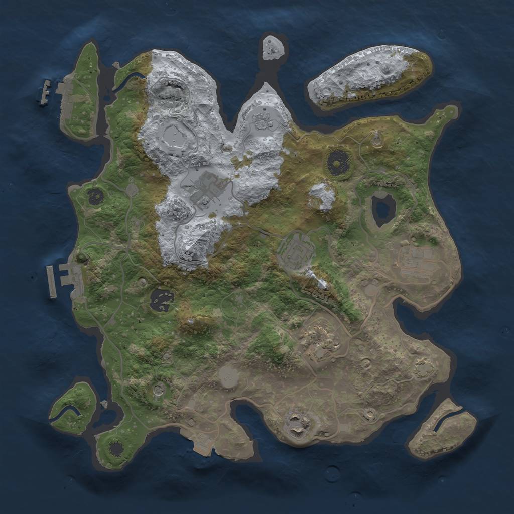 Rust Map: Procedural Map, Size: 3200, Seed: 67382, 14 Monuments