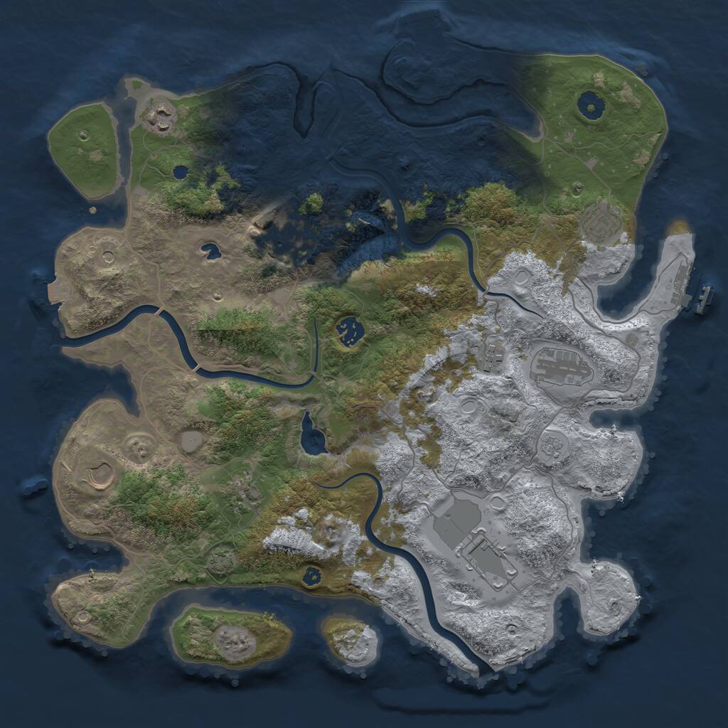 Rust Map: Procedural Map, Size: 4000, Seed: 142054876, 15 Monuments