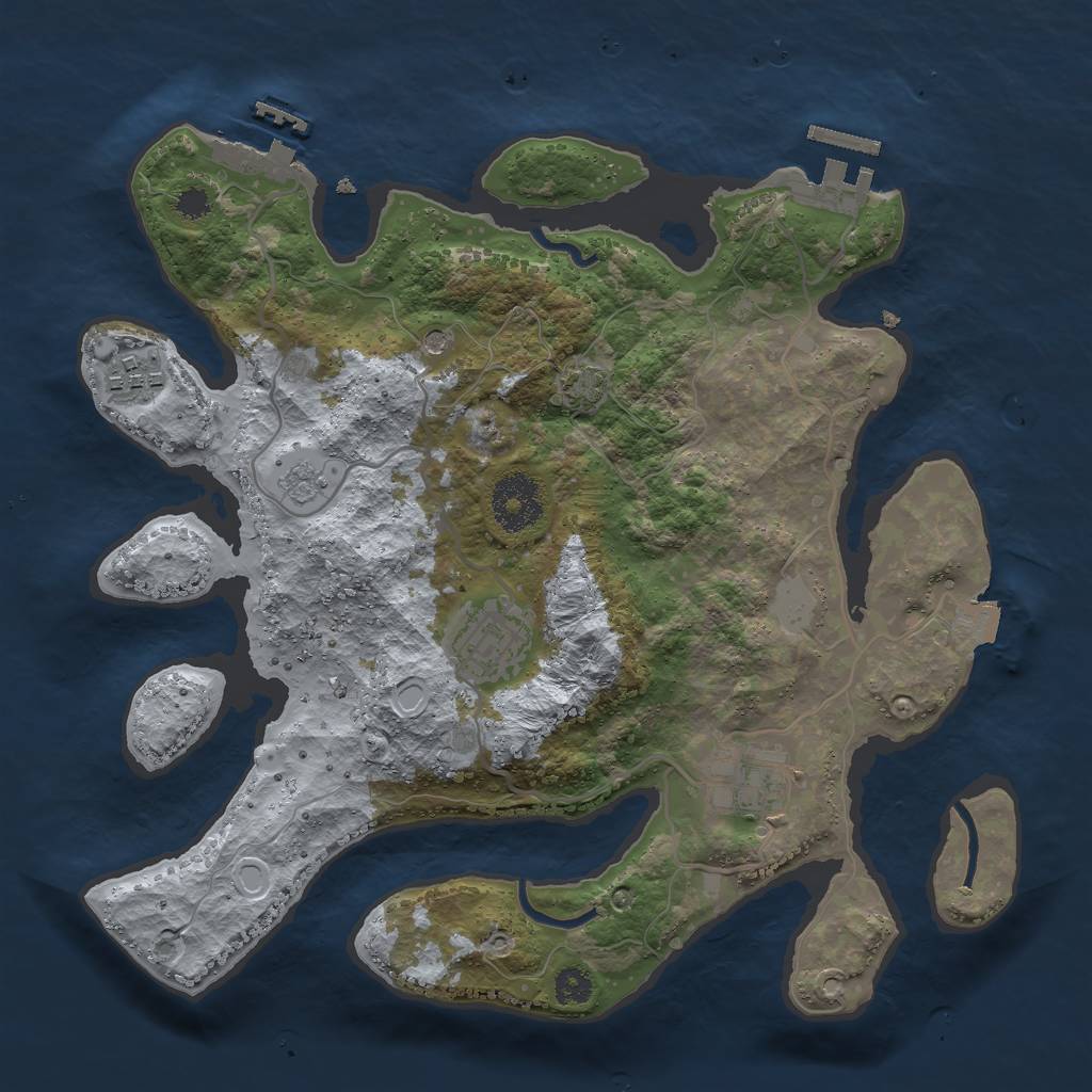 Rust Map: Procedural Map, Size: 3000, Seed: 37233824, 11 Monuments