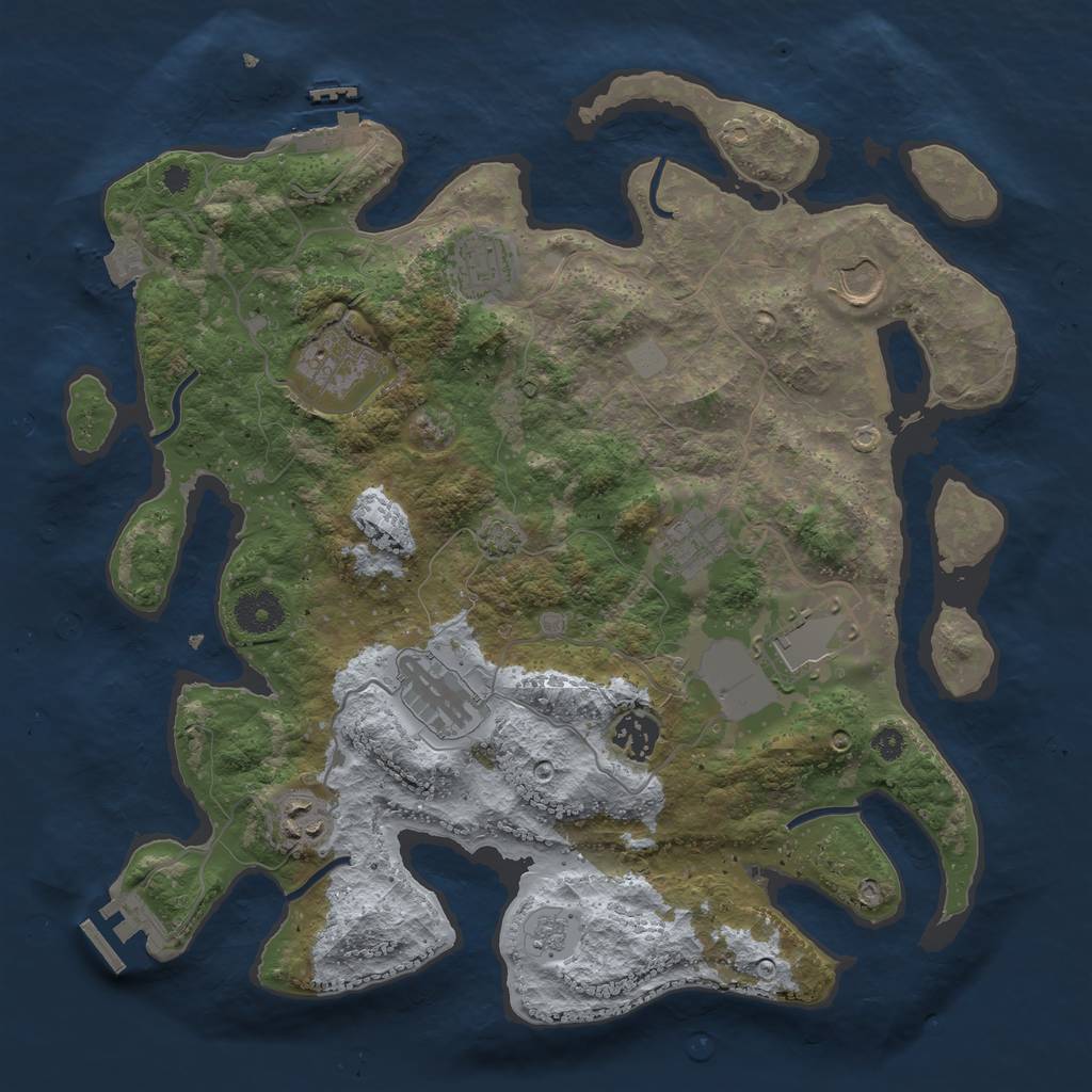 Rust Map: Procedural Map, Size: 3550, Seed: 2024061473, 15 Monuments