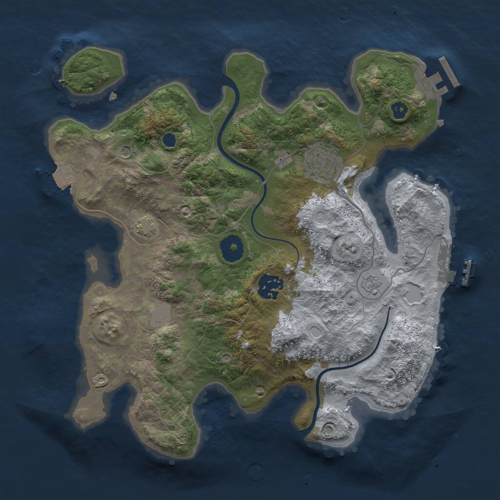 Rust Map: Procedural Map, Size: 3000, Seed: 2866492, 8 Monuments