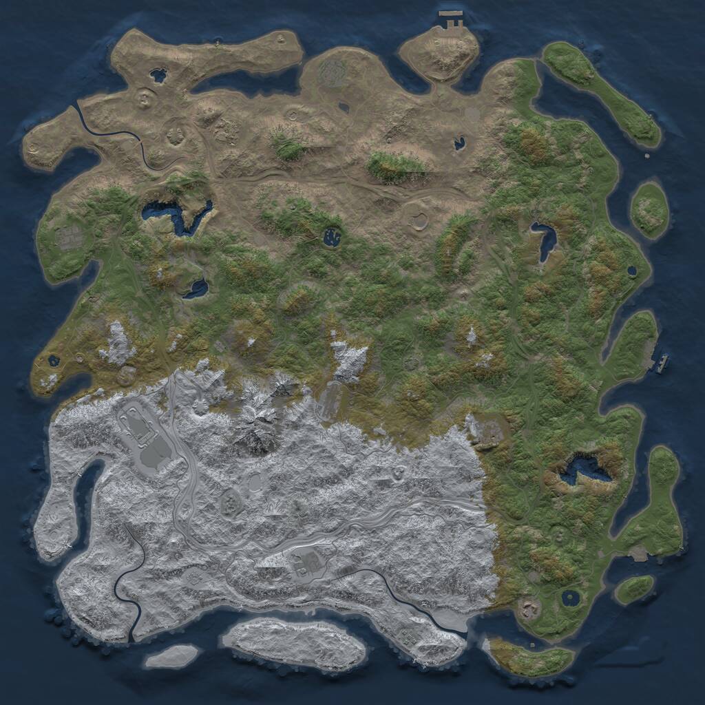 Rust Map: Procedural Map, Size: 6000, Seed: 17091988, 17 Monuments