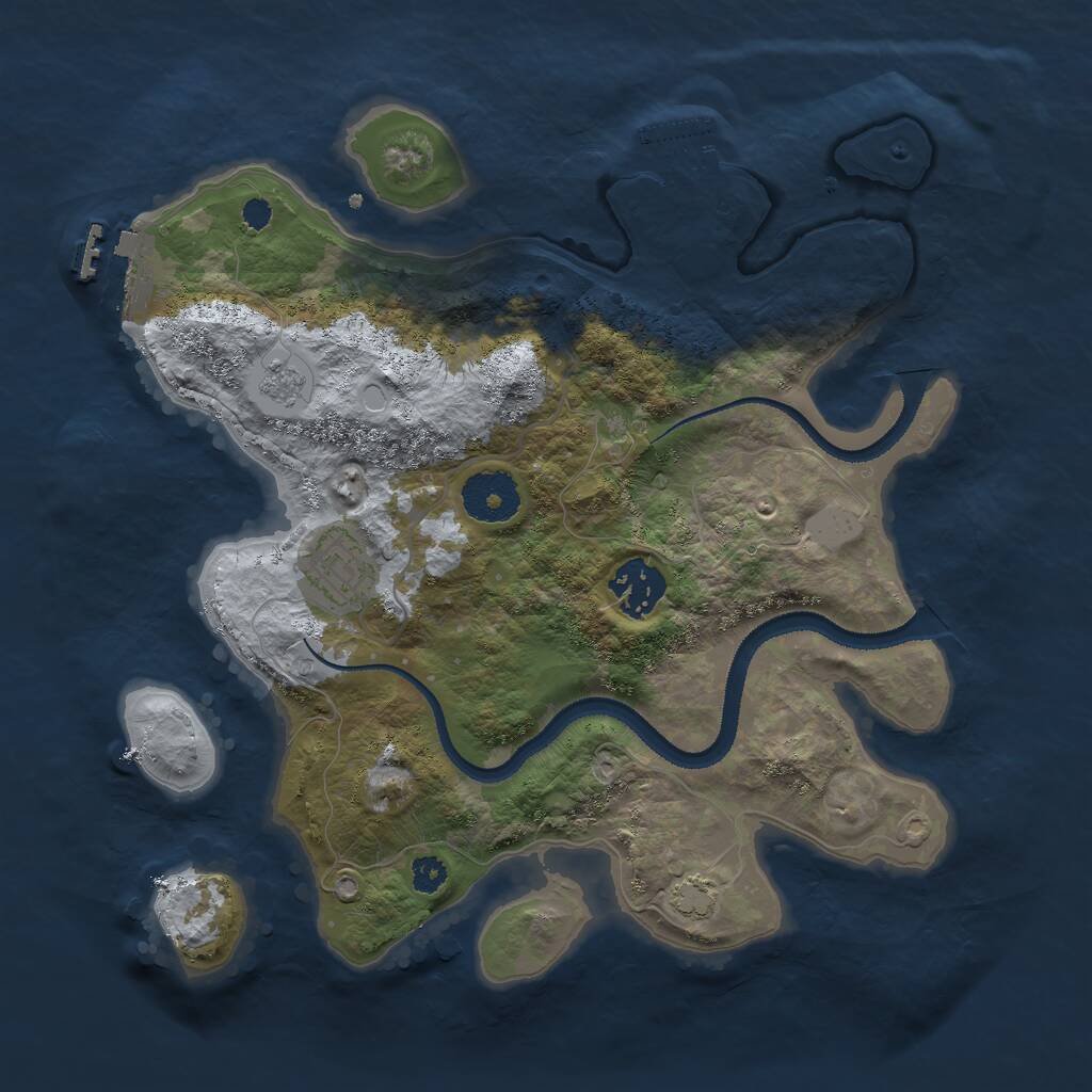 Rust Map: Procedural Map, Size: 3000, Seed: 528891834, 7 Monuments