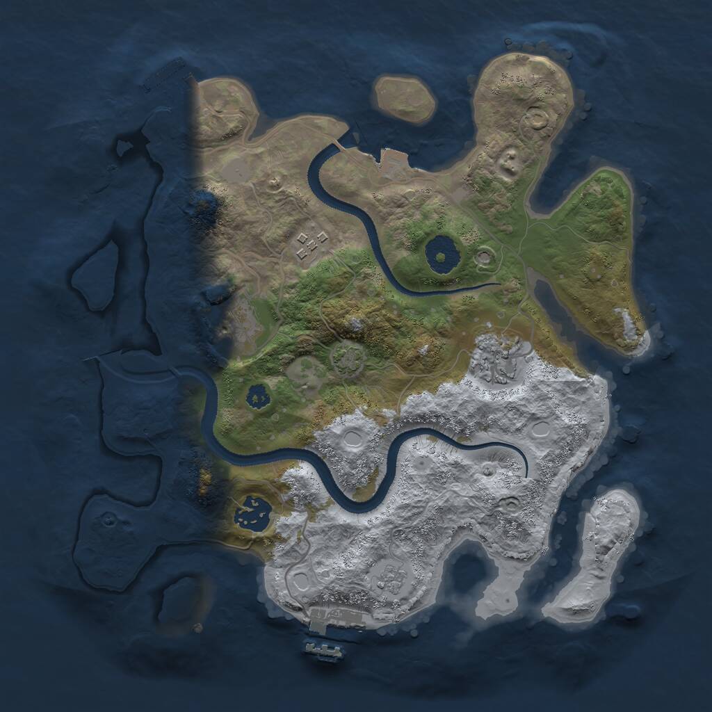 Rust Map: Procedural Map, Size: 3000, Seed: 8576290, 9 Monuments