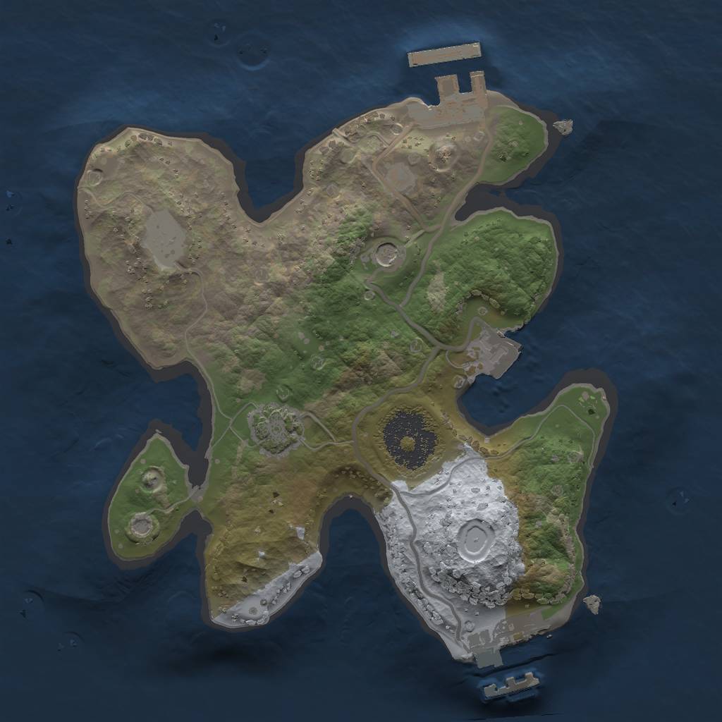 Rust Map: Procedural Map, Size: 2000, Seed: 1712643706, 7 Monuments