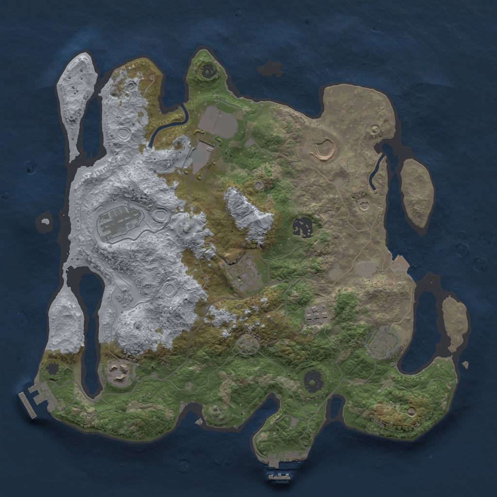 Rust Map: Procedural Map, Size: 3500, Seed: 715368016, 16 Monuments