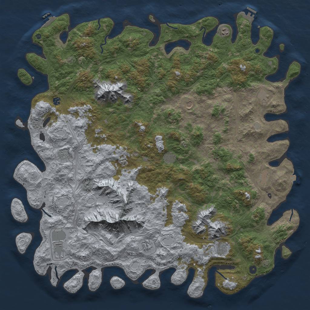 Rust Map: Procedural Map, Size: 6000, Seed: 45749, 19 Monuments