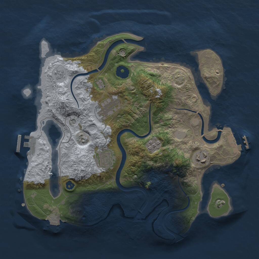 Rust Map: Procedural Map, Size: 3000, Seed: 715368016, 10 Monuments