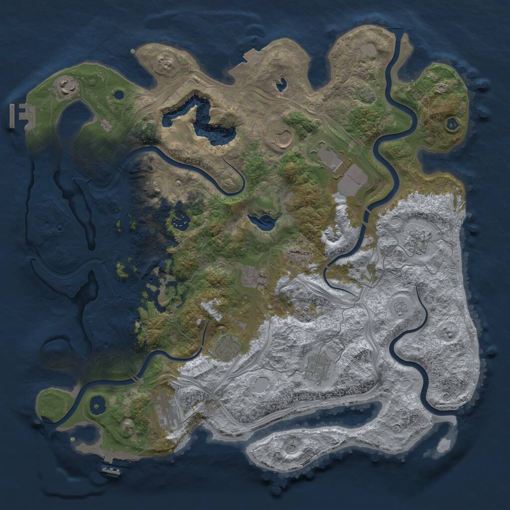 Rust Map: Procedural Map, Size: 4250, Seed: 3898649, 17 Monuments