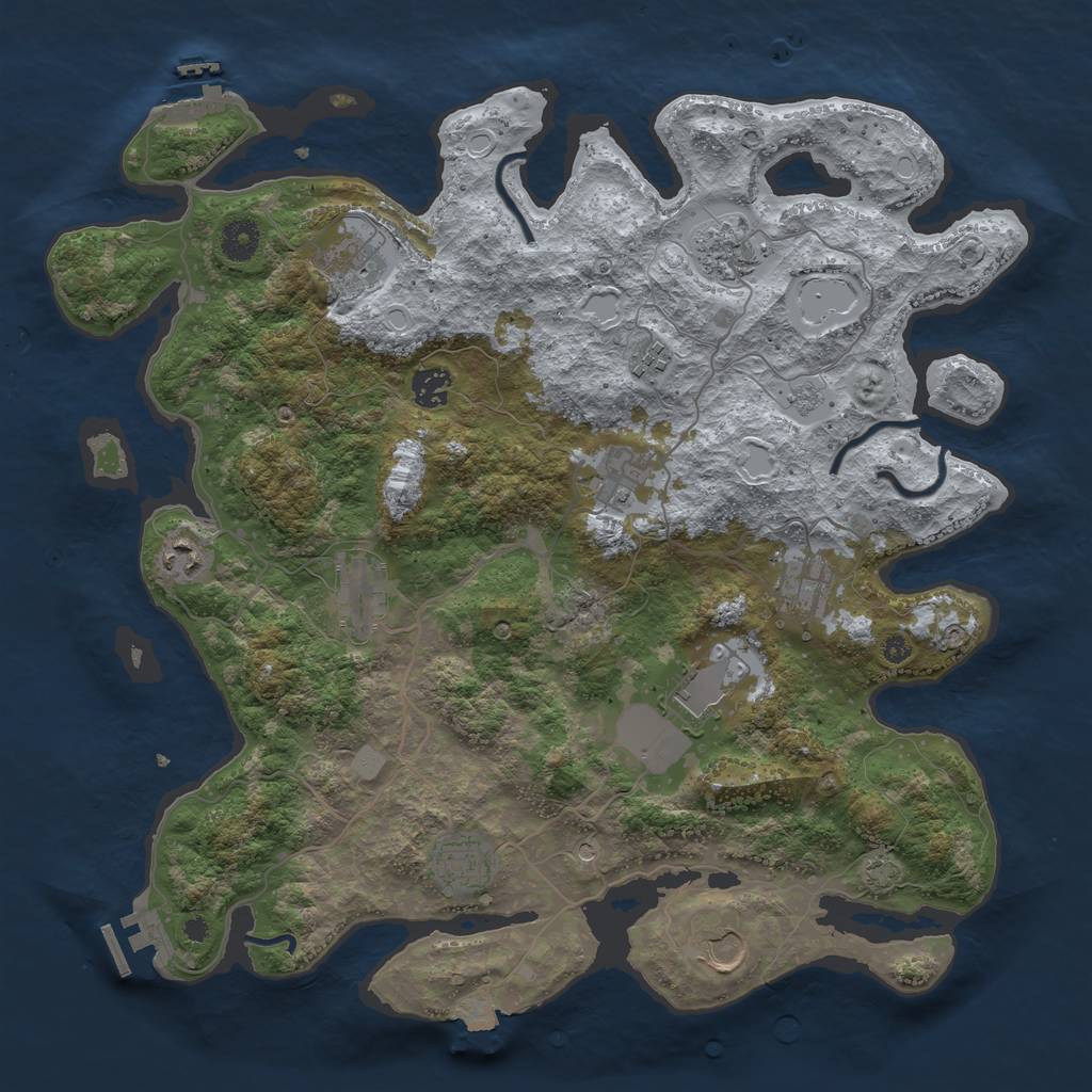 Rust Map: Procedural Map, Size: 4000, Seed: 1926370141, 19 Monuments