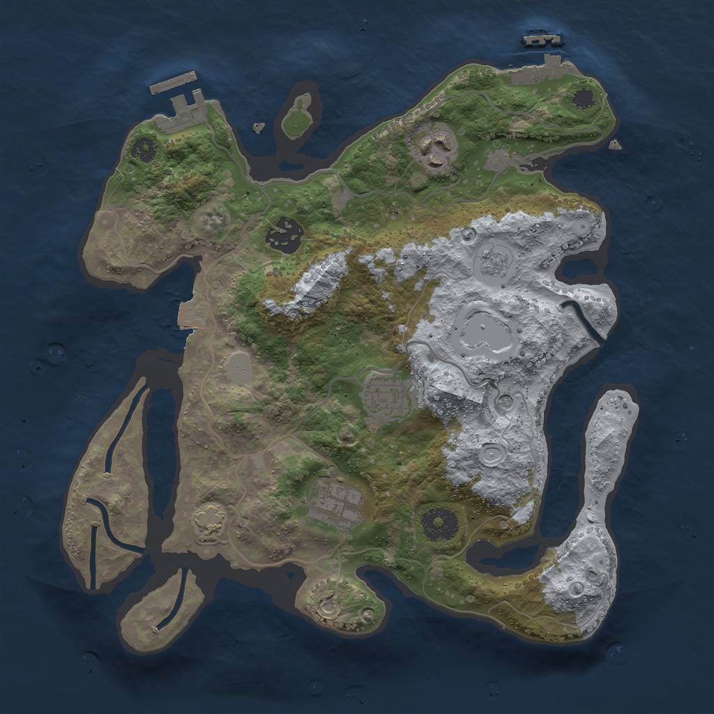 Rust Map: Procedural Map, Size: 3000, Seed: 6239, 12 Monuments