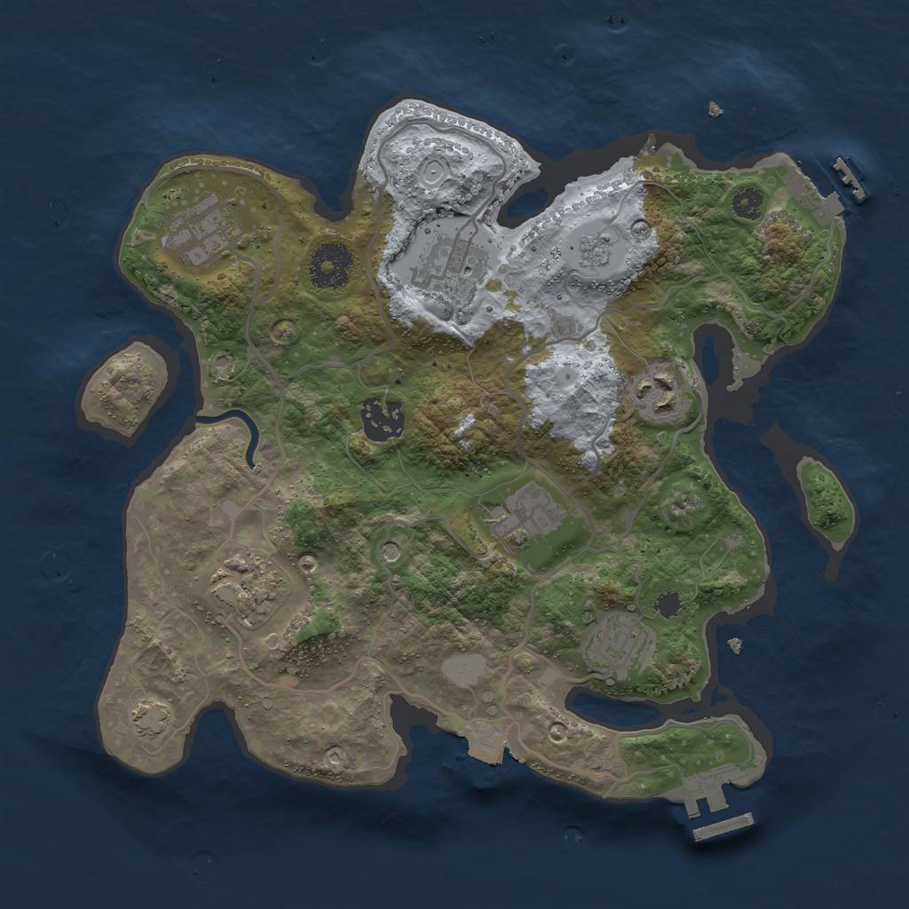 Rust Map: Procedural Map, Size: 3000, Seed: 87352, 15 Monuments
