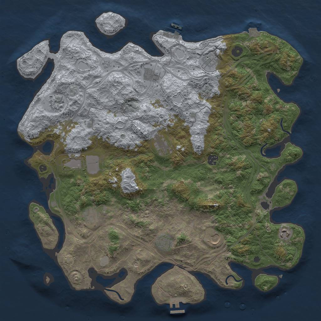 Rust Map: Procedural Map, Size: 4500, Seed: 1271951713, 19 Monuments