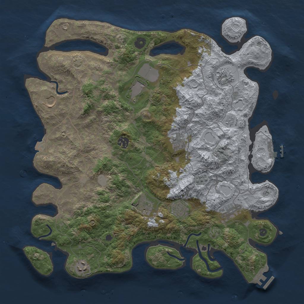 Rust Map: Procedural Map, Size: 4000, Seed: 894822944, 18 Monuments