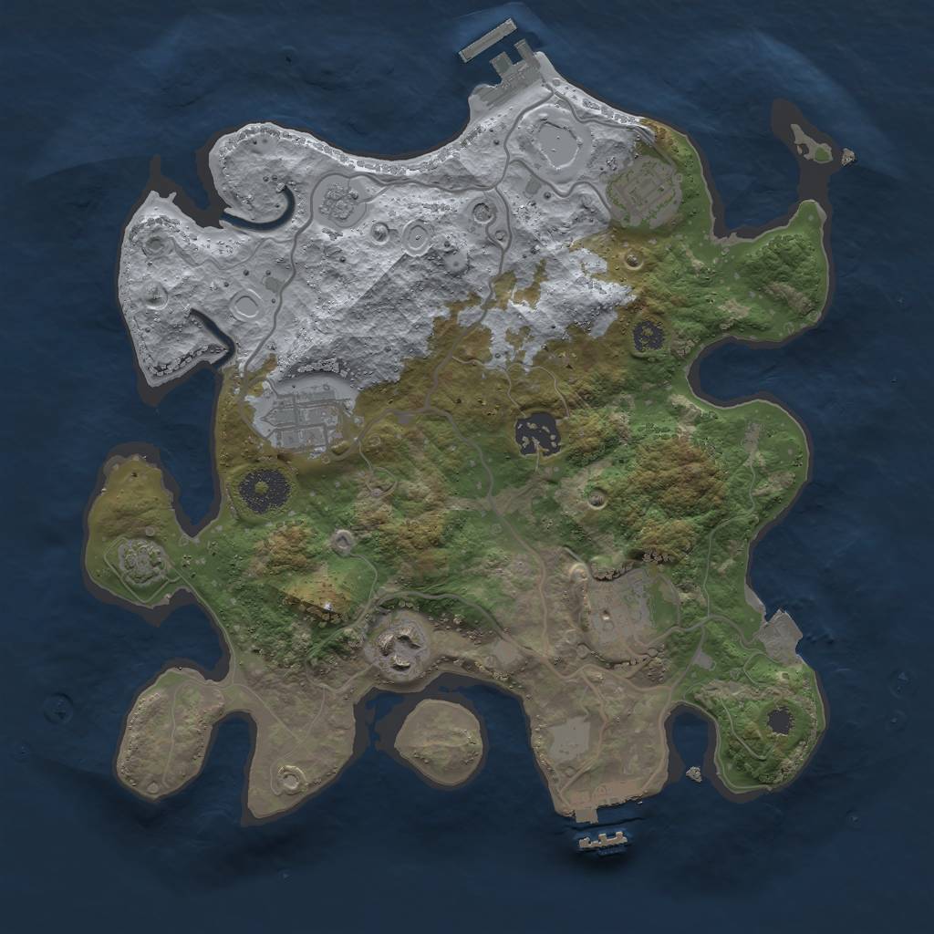 Rust Map: Procedural Map, Size: 3000, Seed: 14000, 13 Monuments