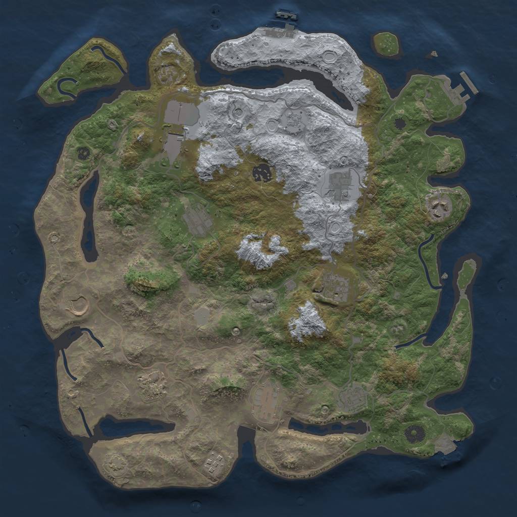 Rust Map: Procedural Map, Size: 4000, Seed: 364329237, 19 Monuments