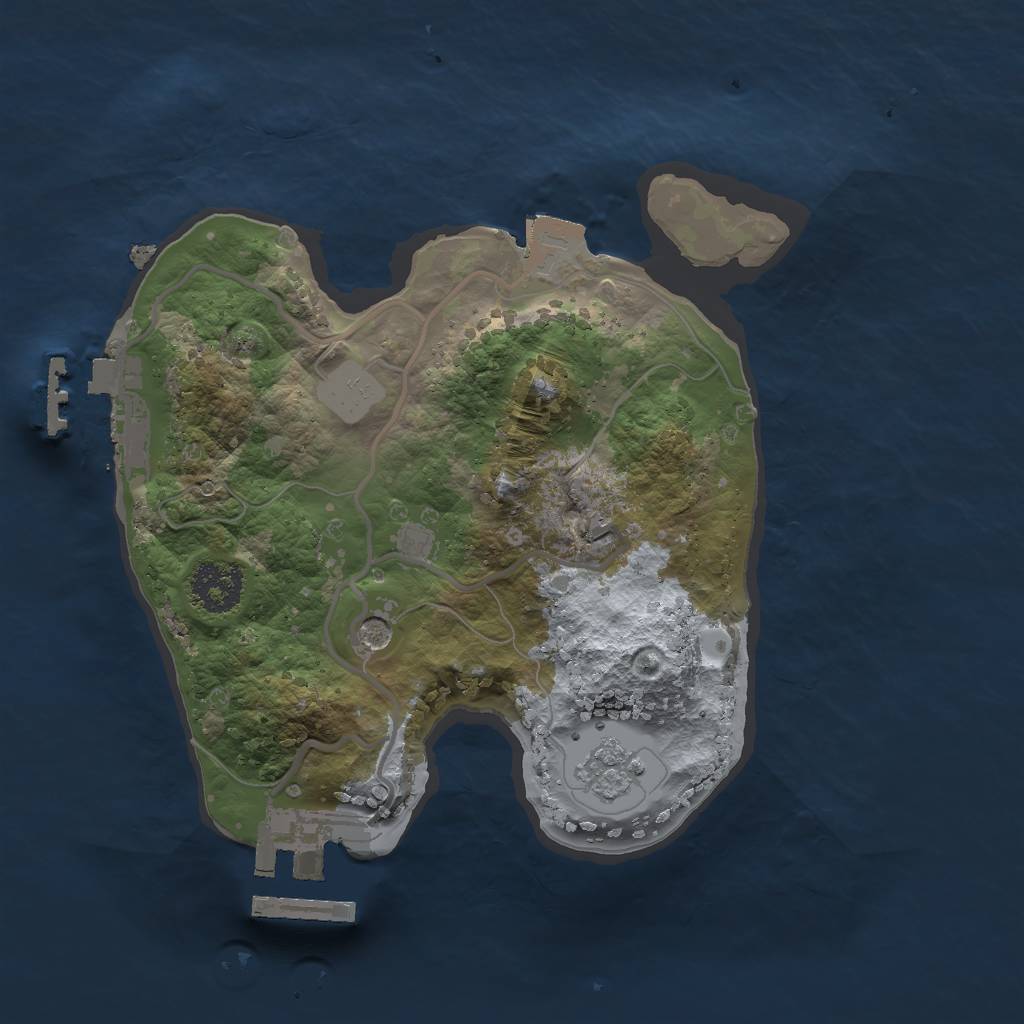 Rust Map: Procedural Map, Size: 2000, Seed: 1918604774, 7 Monuments