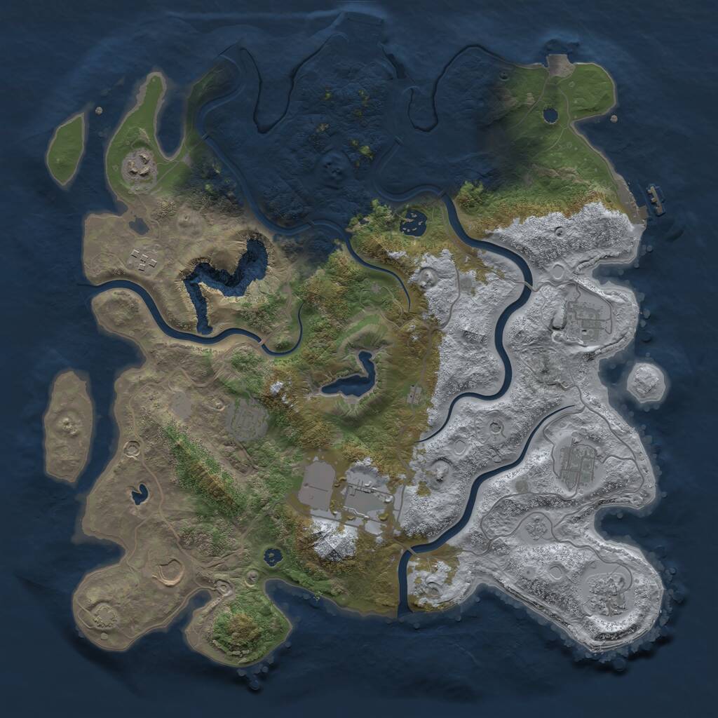 Rust Map: Procedural Map, Size: 4000, Seed: 756933256, 15 Monuments
