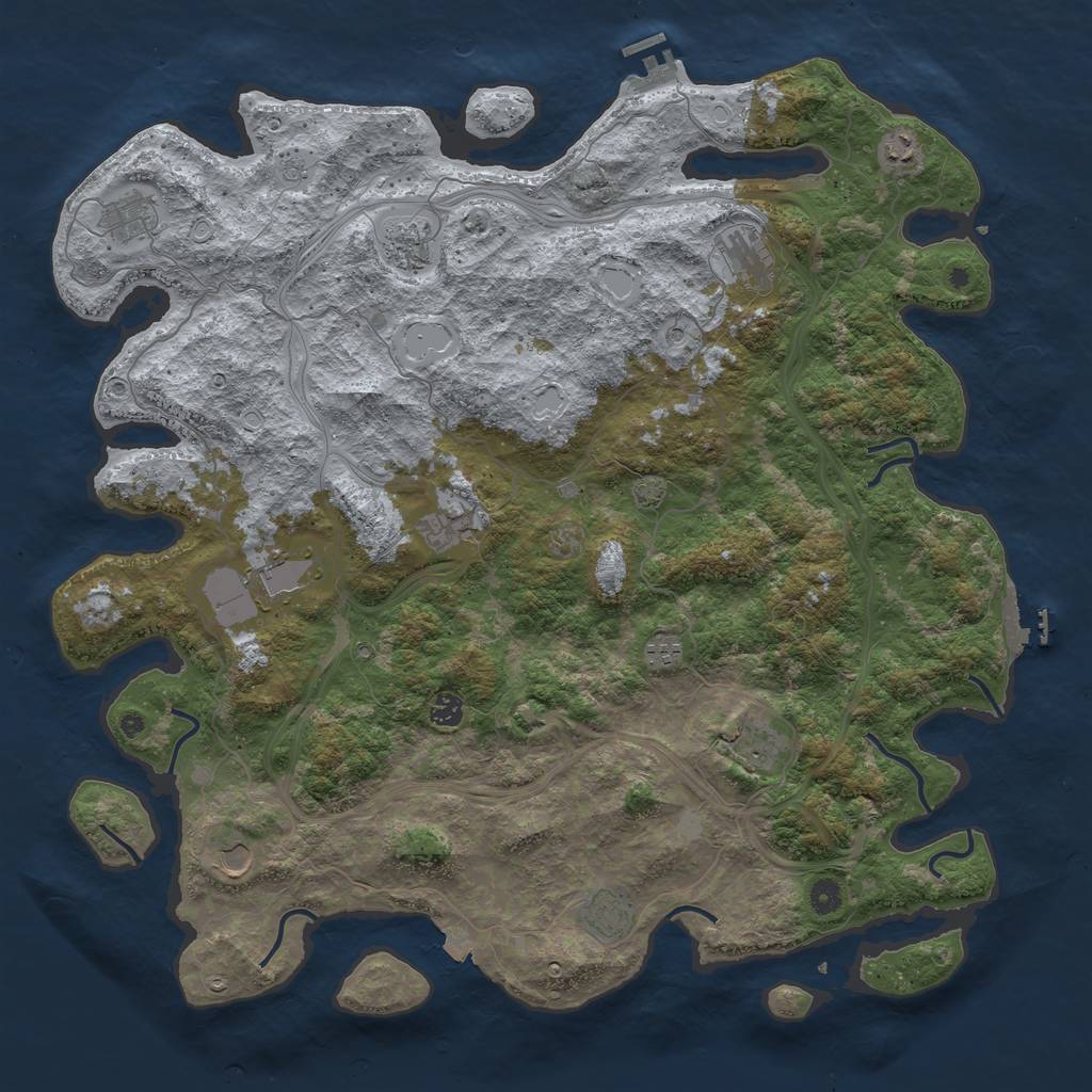 Rust Map: Procedural Map, Size: 4862, Seed: 176074594, 19 Monuments