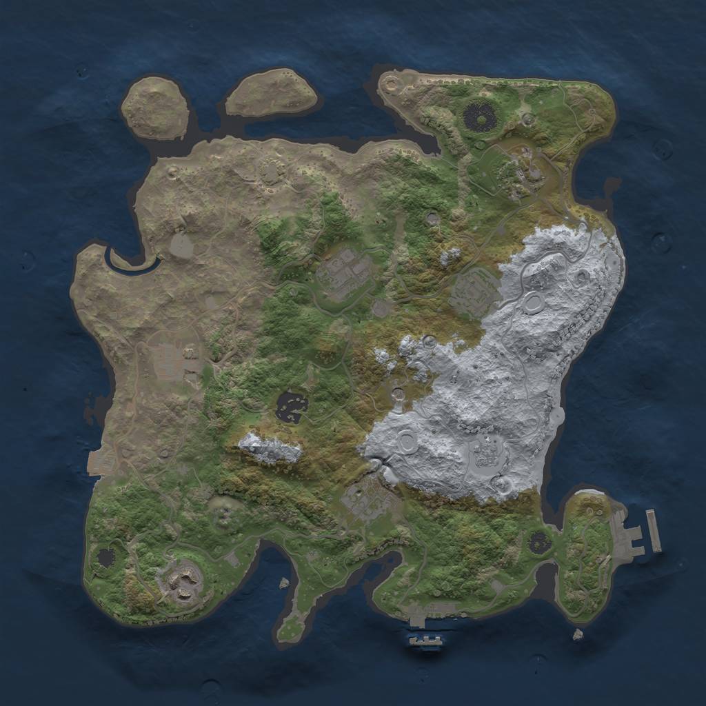 Rust Map: Procedural Map, Size: 3300, Seed: 729582965, 15 Monuments