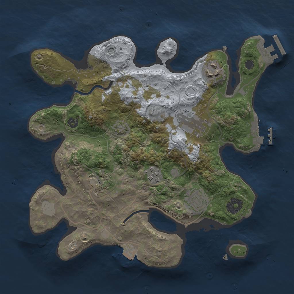 Rust Map: Procedural Map, Size: 2750, Seed: 444, 11 Monuments