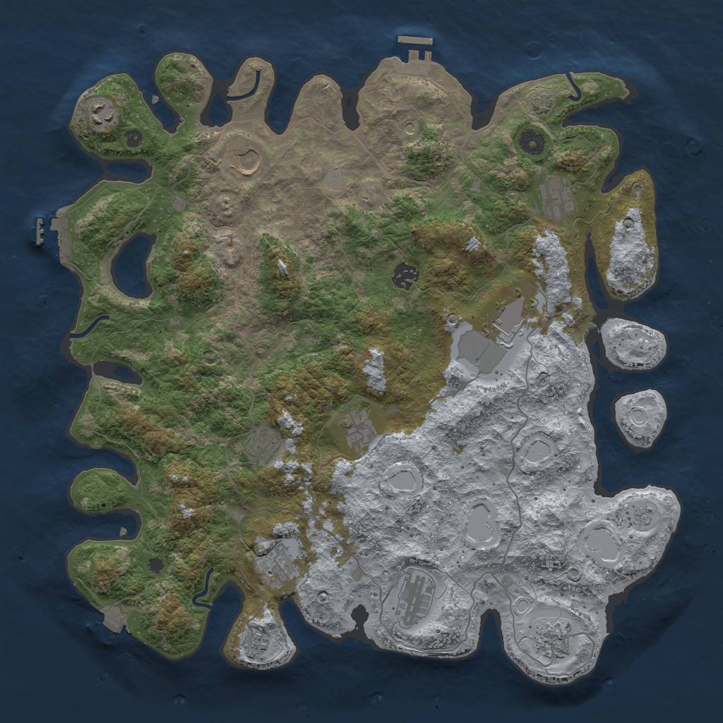 Rust Map: Procedural Map, Size: 4200, Seed: 469448183, 19 Monuments