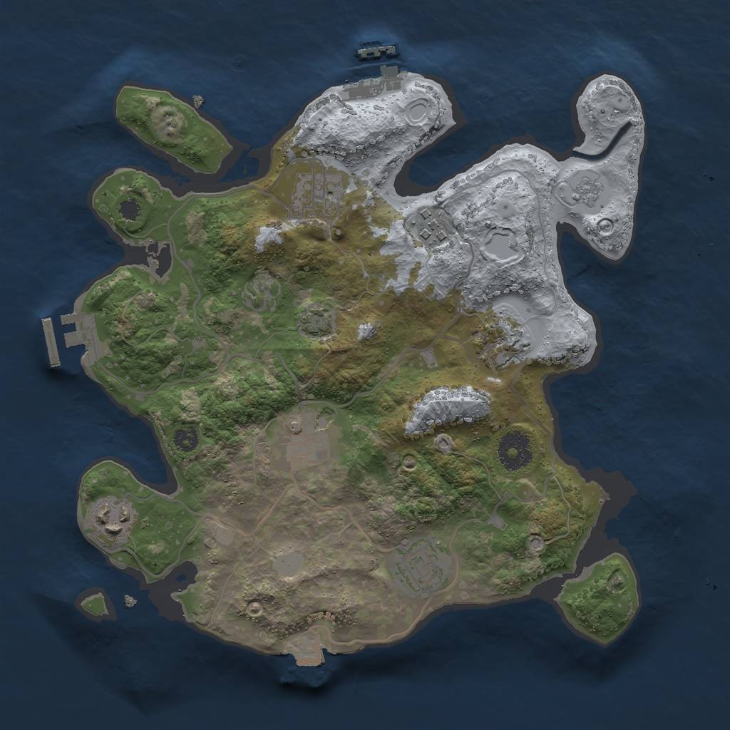 Rust Map: Procedural Map, Size: 3000, Seed: 2108121713, 13 Monuments