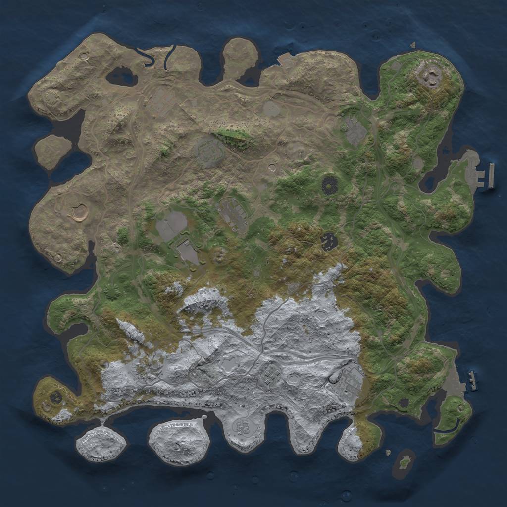 Rust Map: Procedural Map, Size: 4250, Seed: 874433663, 19 Monuments