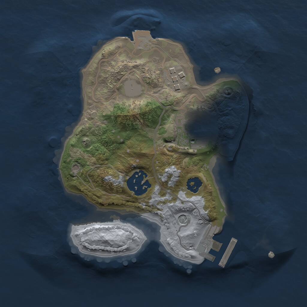 Rust Map: Procedural Map, Size: 2000, Seed: 400253075, 6 Monuments