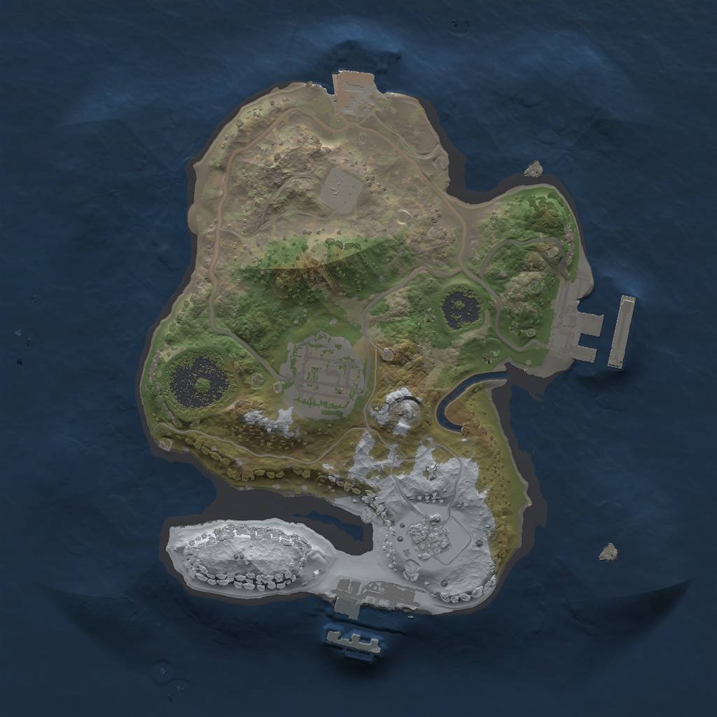 Rust Map: Procedural Map, Size: 2000, Seed: 400253075, 7 Monuments