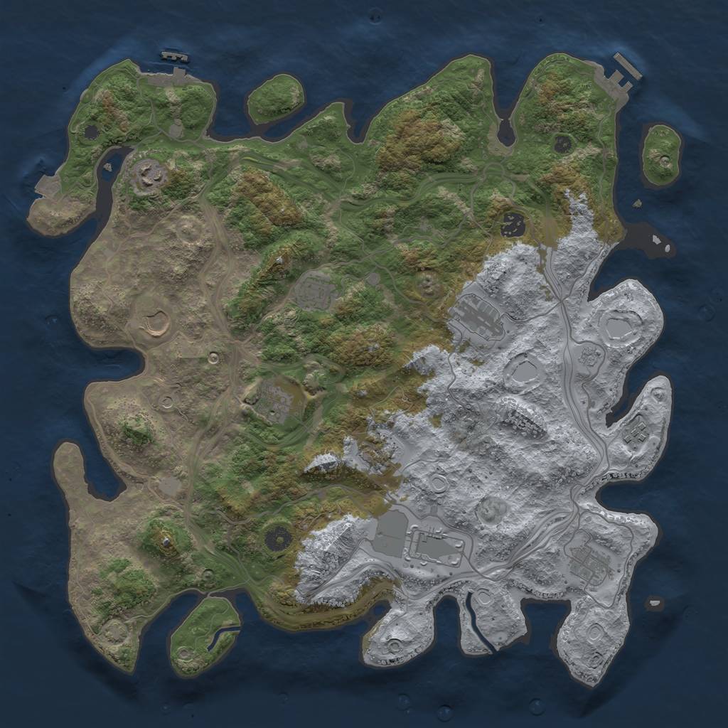 Rust Map: Procedural Map, Size: 4250, Seed: 11872, 18 Monuments