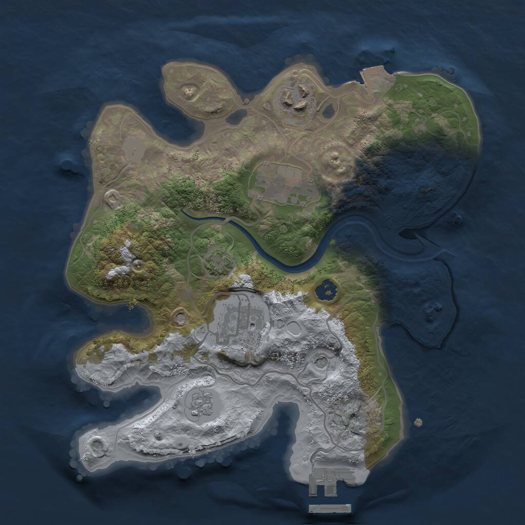 Rust Map: Procedural Map, Size: 2500, Seed: 5899, 8 Monuments