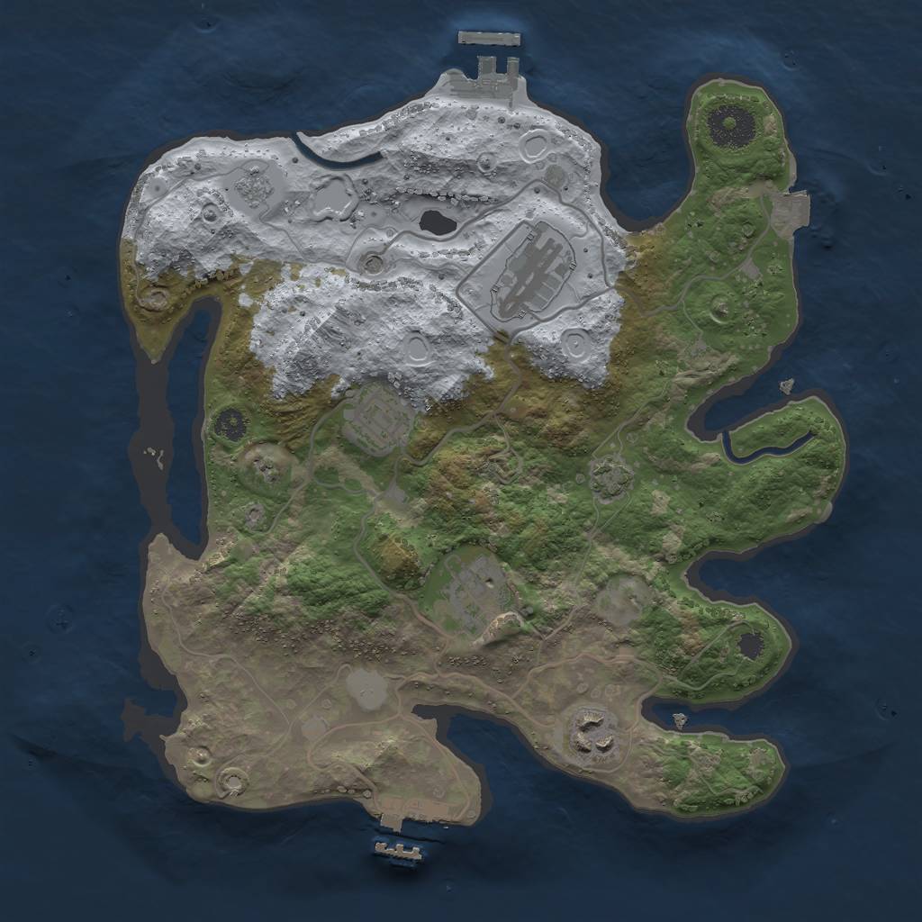 Rust Map: Procedural Map, Size: 3000, Seed: 1099, 12 Monuments