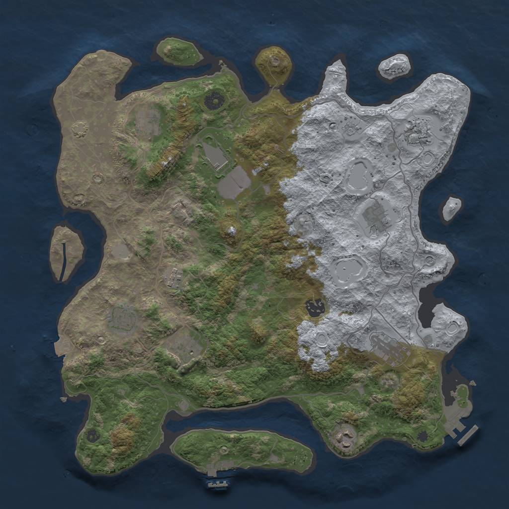 Rust Map: Procedural Map, Size: 4000, Seed: 3212, 18 Monuments