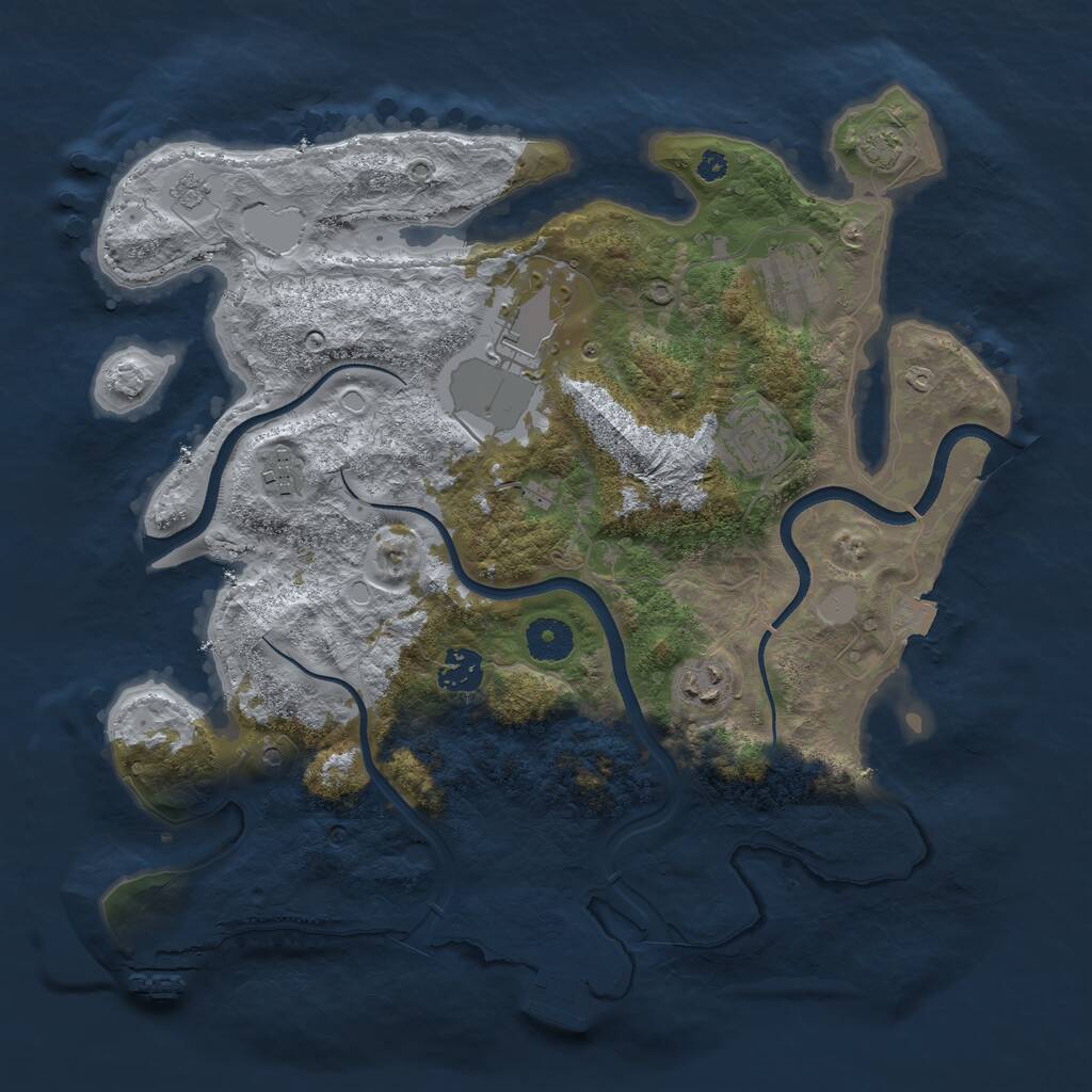 Rust Map: Procedural Map, Size: 3600, Seed: 1472, 12 Monuments