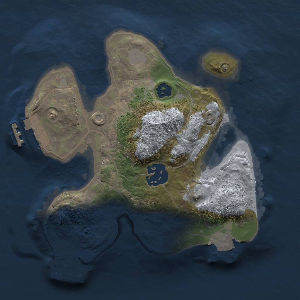 Rust Map: Procedural Map, Size: 2000, Seed: 965102791, 4 Monuments