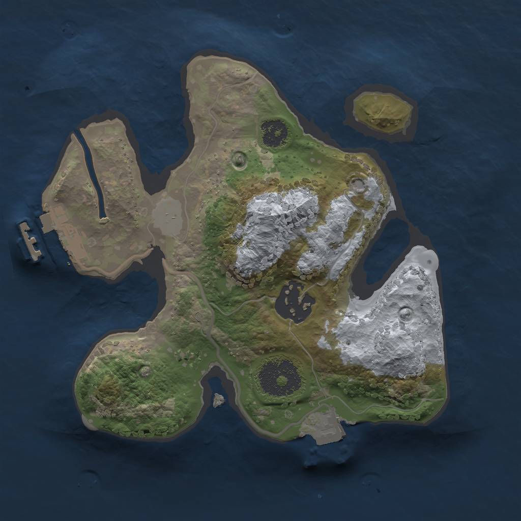 Rust Map: Procedural Map, Size: 2000, Seed: 965102791, 5 Monuments