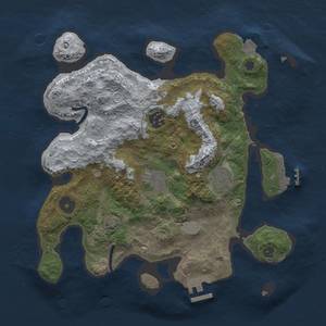 Thumbnail Rust Map: Procedural Map, Size: 3000, Seed: 1269434783, 10 Monuments