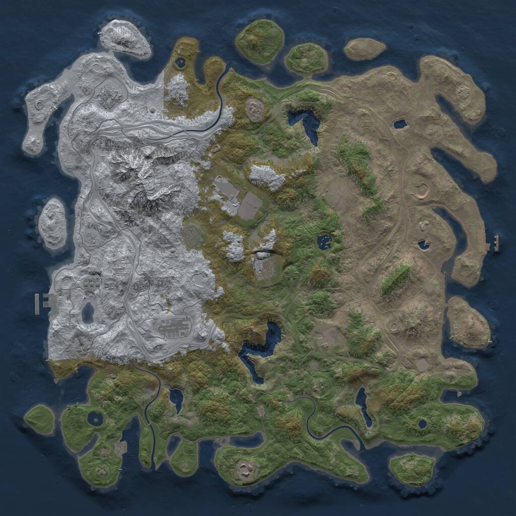 Rust Map: Procedural Map, Size: 5000, Seed: 622867844, 17 Monuments