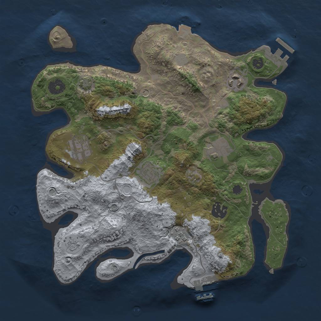 Rust Map: Procedural Map, Size: 3000, Seed: 746817068, 14 Monuments