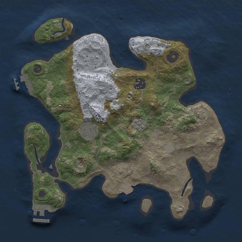 Rust Map: Procedural Map, Size: 3000, Seed: 4726051, 11 Monuments
