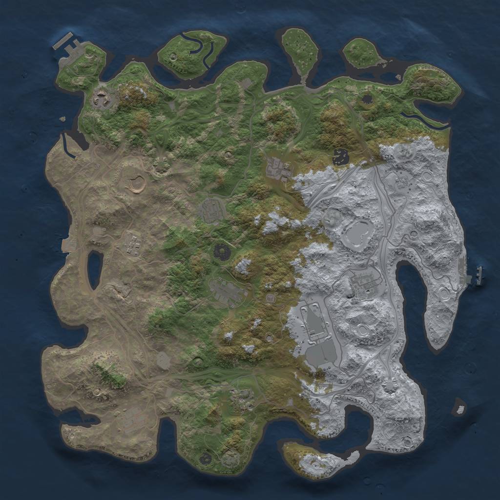 Rust Map: Procedural Map, Size: 4250, Seed: 1179929766, 19 Monuments