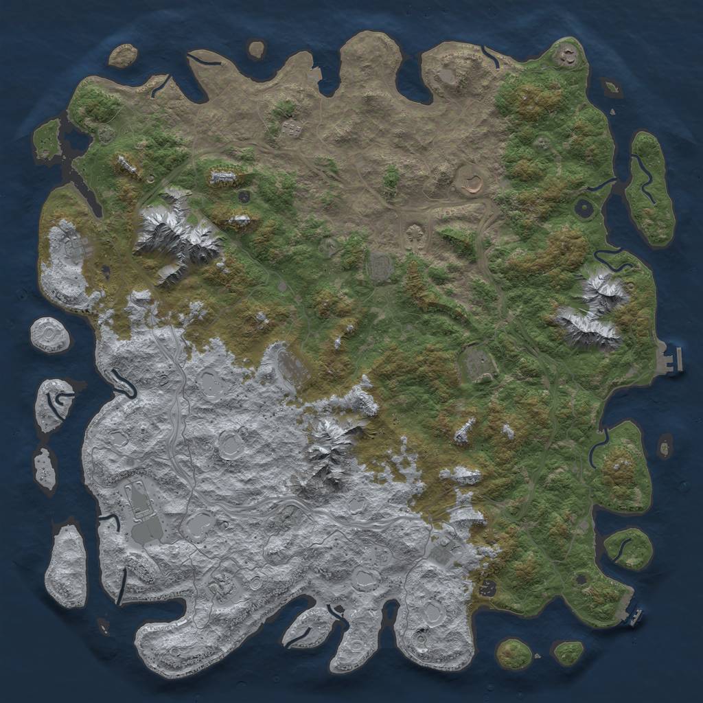 Rust Map: Procedural Map, Size: 6000, Seed: 96534200, 19 Monuments